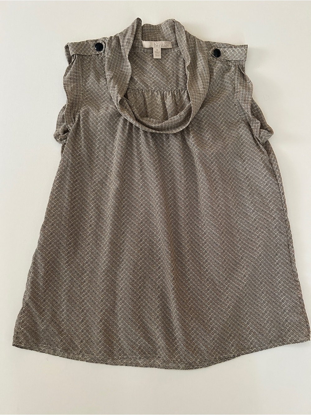 Banana Republic Heritage Sleeveless Cowl Neck Printed Top - Gray - Picture 2 of 5